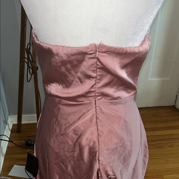 Lulu's Strapless Pink Satin Dress - Picture 4 of 7